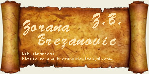 Zorana Brezanović vizit kartica